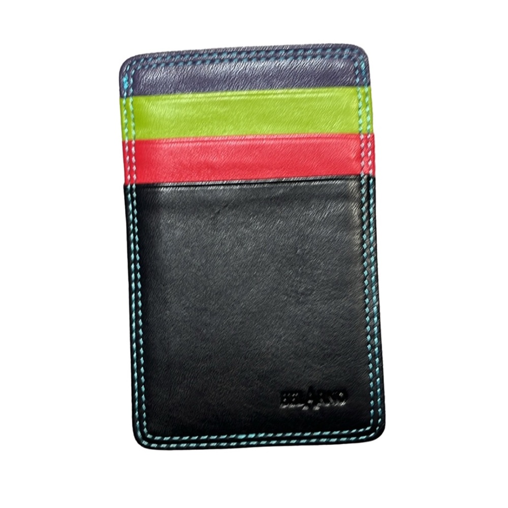 Belarno Multi Colored Leather Credit Card Wallet